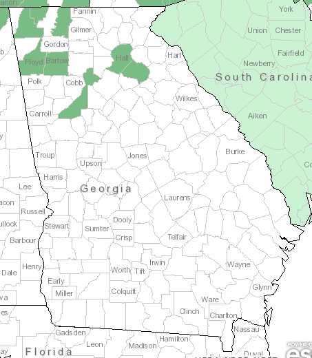 The Georgia range of Boechera laevigata